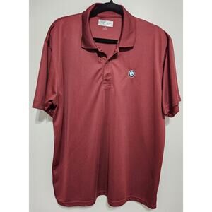 BMW Men's Polo Shirt Short Sleeve Maroon Size Large Car Auto Automobile